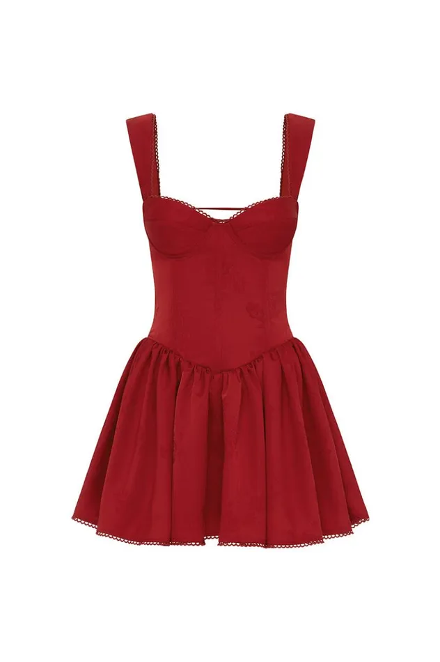 Women Mini Dresses Runaway The Label JOELLE MINI DRESS Red