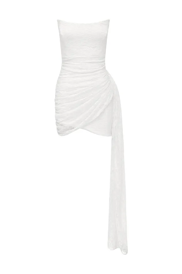 Women Mini Dresses Runaway The Label LACEY MINI DRESS White
