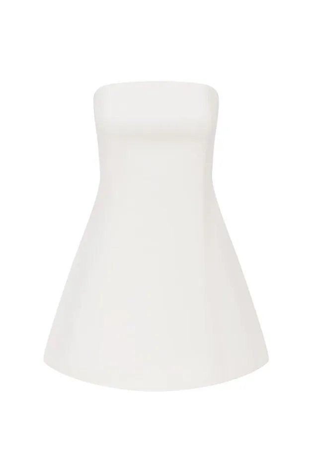 Women Mini Dresses Runaway The Label LOLANA MINI DRESS Ivory