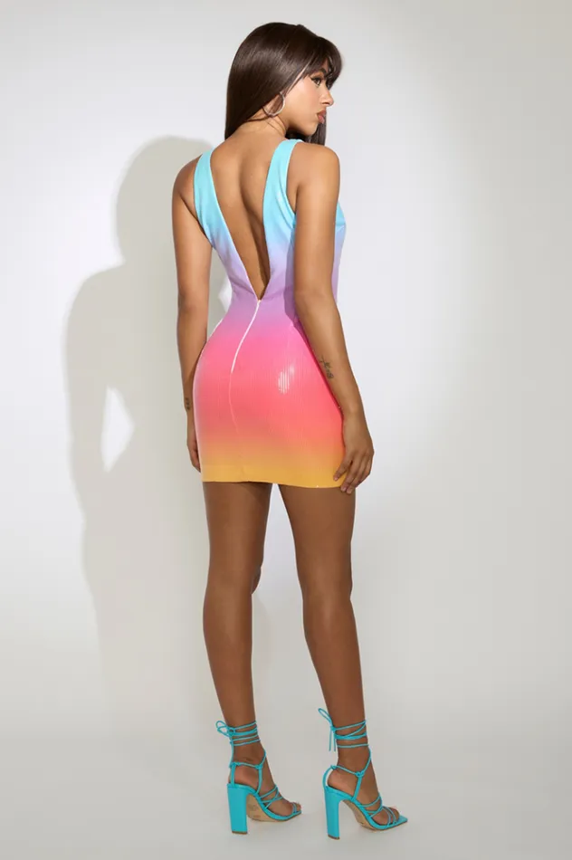 Women Mini Dresses Runaway The Label MALIBU MINI DRESS Rainbow Women Mini Dresses Runaway The Label MALIBU MINI DRESS Rainbow