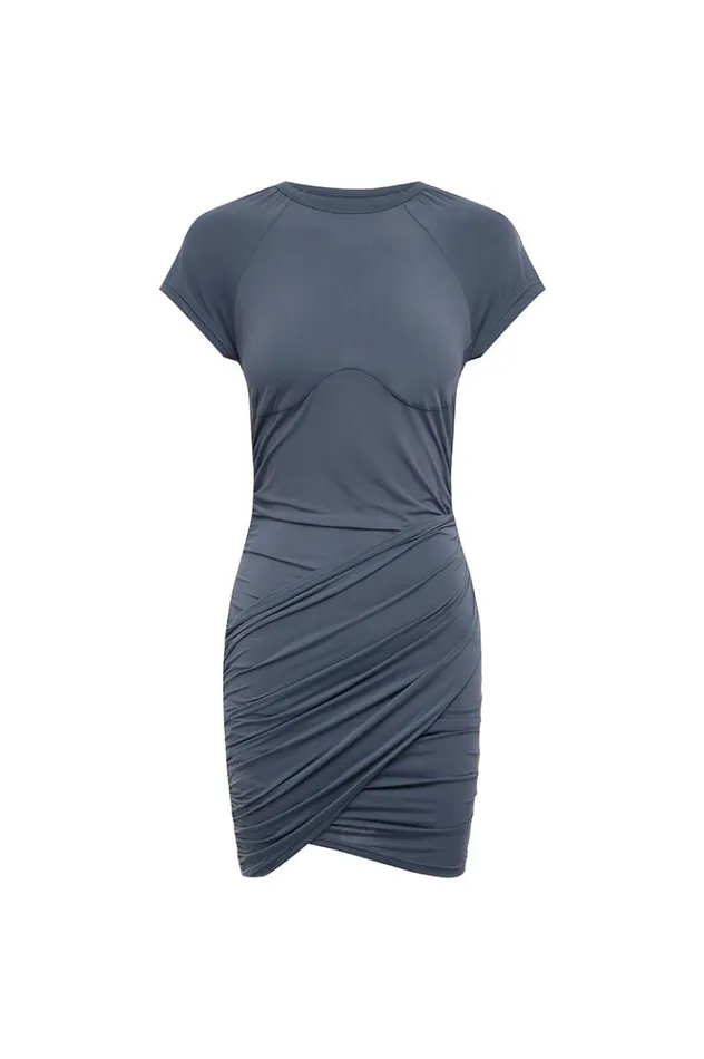 Women Mini Dresses Runaway The Label MARKINA MINI DRESS Steel