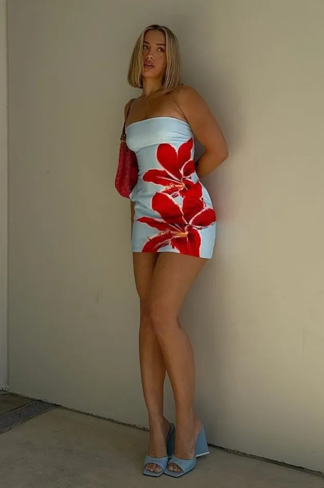 Women Mini Dresses Runaway The Label PRIMROSE MINI DRESS Red Lily