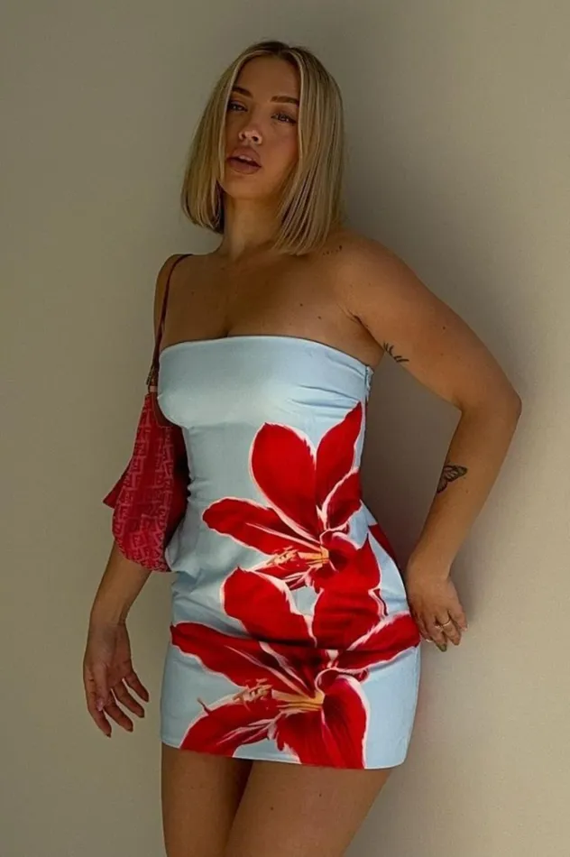Women Mini Dresses Runaway The Label PRIMROSE MINI DRESS Red Lily