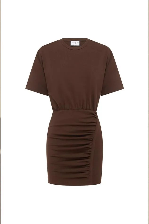 Women Mini Dresses Runaway The Label TAYLOR MINI DRESS Chocolate