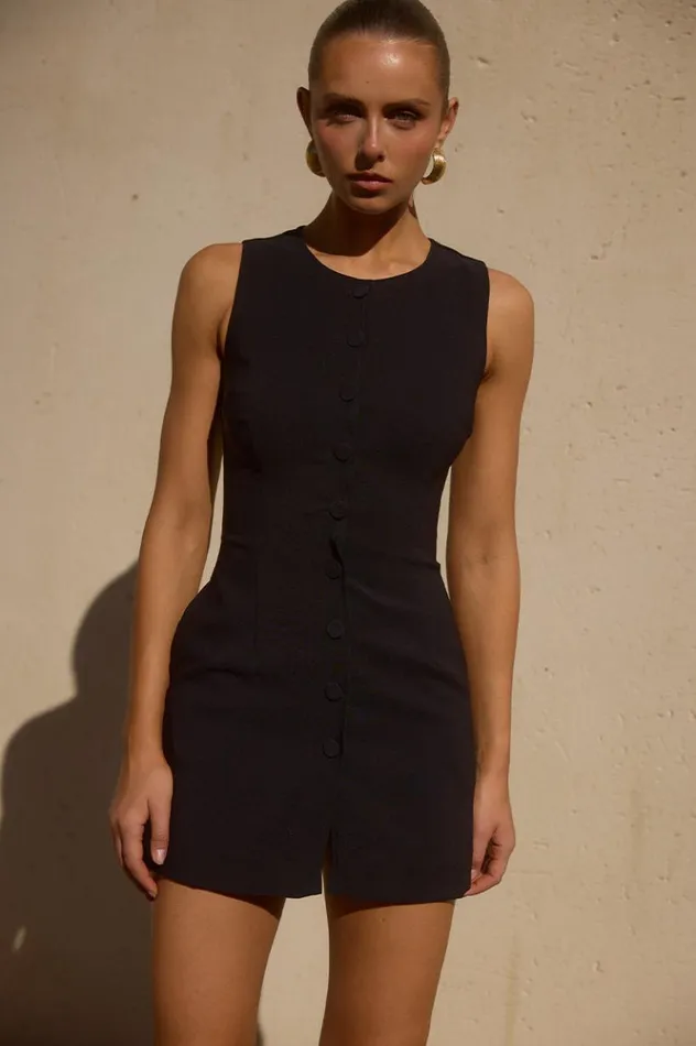 Women Mini Dresses Runaway The Label TYLA MINI DRESS Black