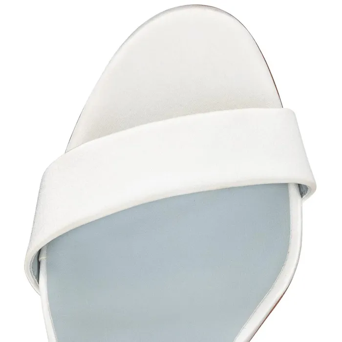 Women Miss Sabina 85 Mm Sandals 8211 Crepe Satin 8211 Ivory White Christian Louboutin Sandals and Slides
