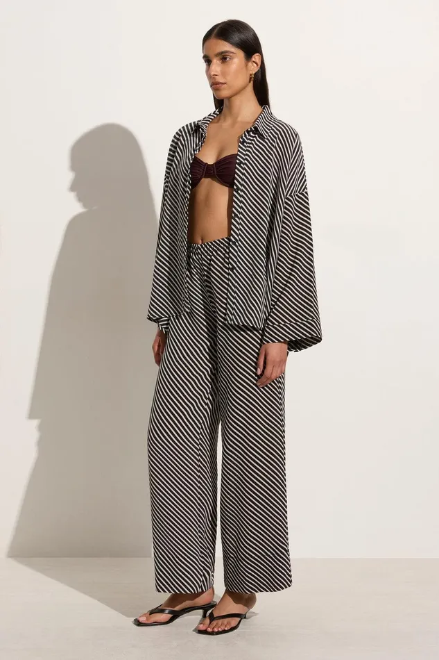 Women Monforte Pant Toscano Stripe Black Faithfull The Brand Pants Women Monforte Pant Toscano Stripe Black Faithfull The Brand Pants