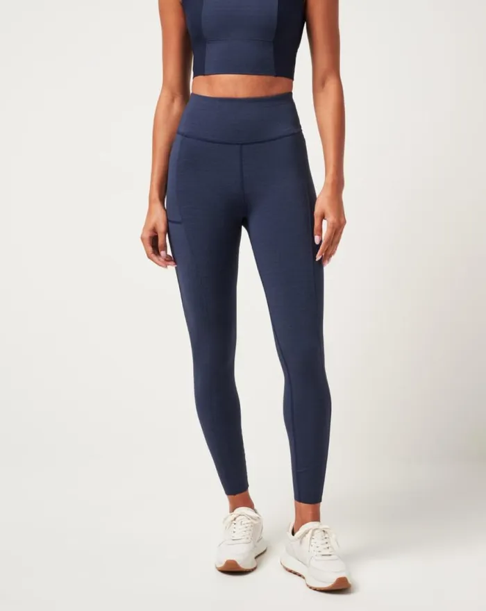 Women MOVEKNIT BONDED LEGGING Heather Navy Blazer TravisMathew Pants