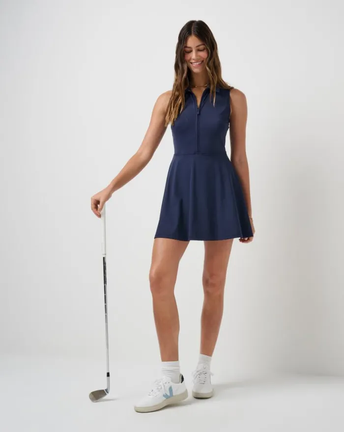 Women MOVEKNIT SLEEVELESS POLO DRESS 20 Navy Blazer TravisMathew Dresses