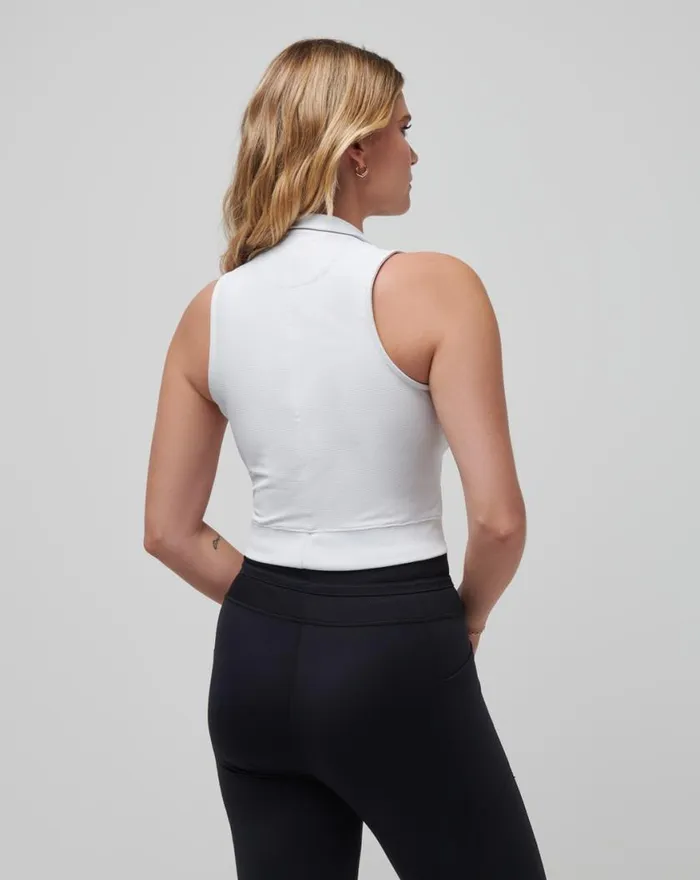 Women MOVEKNIT SLEEVELESS VNECK POLO White TravisMathew Polos