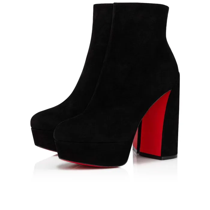 Women Movida Booty 130 Mm Ankle Boots 8211 Suede Calf 8211 Black Black Christian Louboutin Platforms Women Movida Booty 130 Mm Ankle Boots 8211 Suede Calf 8211 Black Black Christian Louboutin Platforms