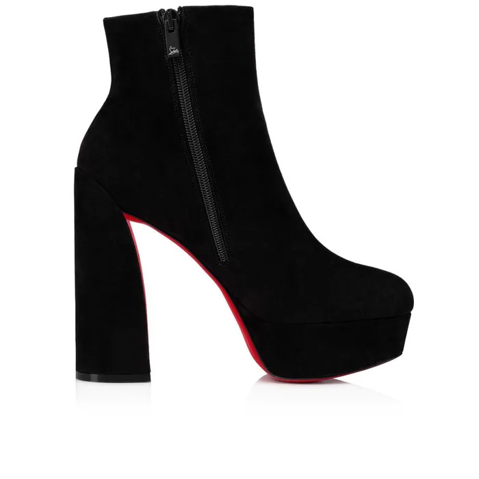 Women Movida Booty 130 Mm Ankle Boots 8211 Suede Calf 8211 Black Black Christian Louboutin Platforms