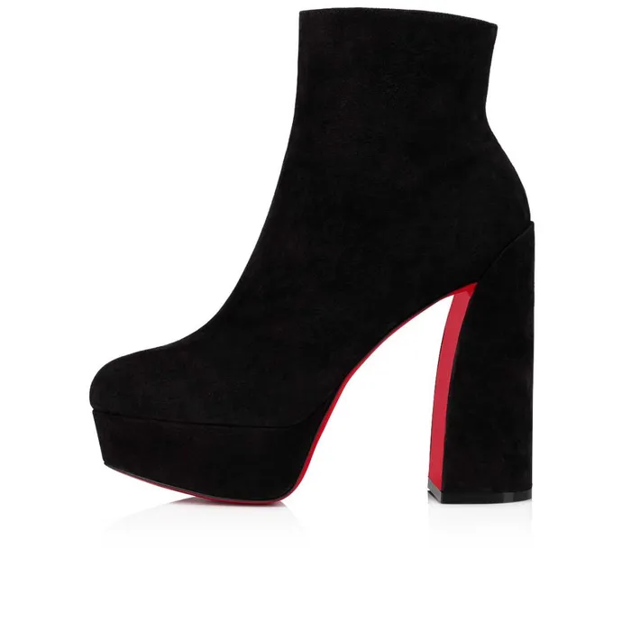 Women Movida Booty 130 Mm Ankle Boots 8211 Suede Calf 8211 Black Black Christian Louboutin Platforms