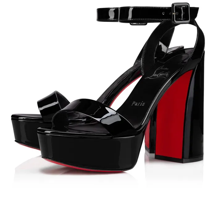 Women Movida Sabina 130 Mm Sandals 8211 Patent Calf Leather 8211 Black Black Christian Louboutin Platforms Women Movida Sabina 130 Mm Sandals 8211 Patent Calf Leather 8211 Black Black Christian Louboutin Platforms