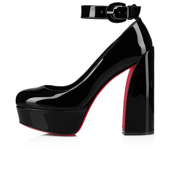 Women Movidastrap 130 Mm Pumps 8211 Patent Calf Leather 8211 Black Black Christian Louboutin Pumps