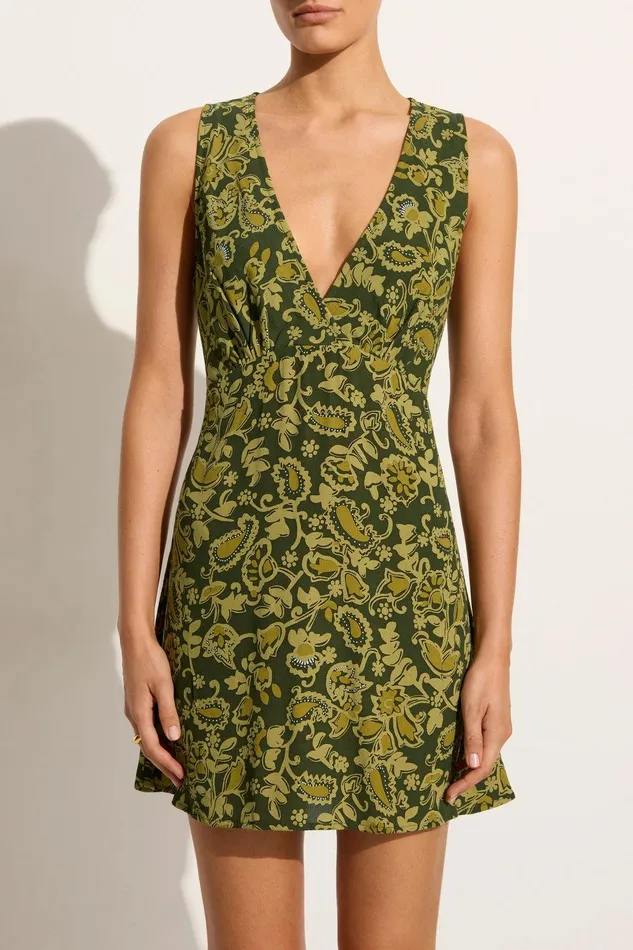Women Nadja Mini Dress Selcetta Paisley Green Faithfull The Brand Dresses Women Nadja Mini Dress Selcetta Paisley Green Faithfull The Brand Dresses