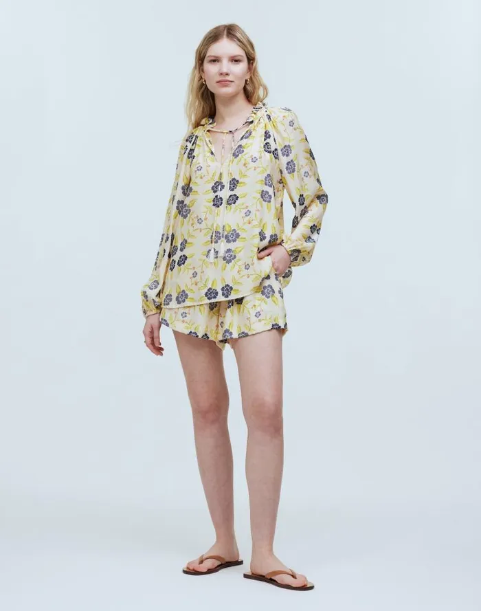 Women Natalie Martin Penny Blouse Prairie Indigo Madewell Tops and Shirts