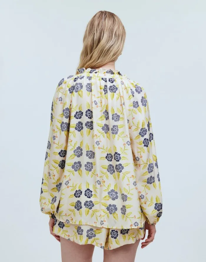 Women Natalie Martin Penny Blouse Prairie Indigo Madewell Tops and Shirts