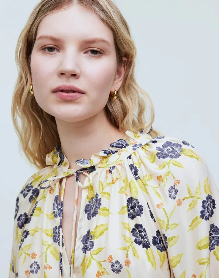 Women Natalie Martin Penny Blouse Prairie Indigo Madewell Tops and Shirts
