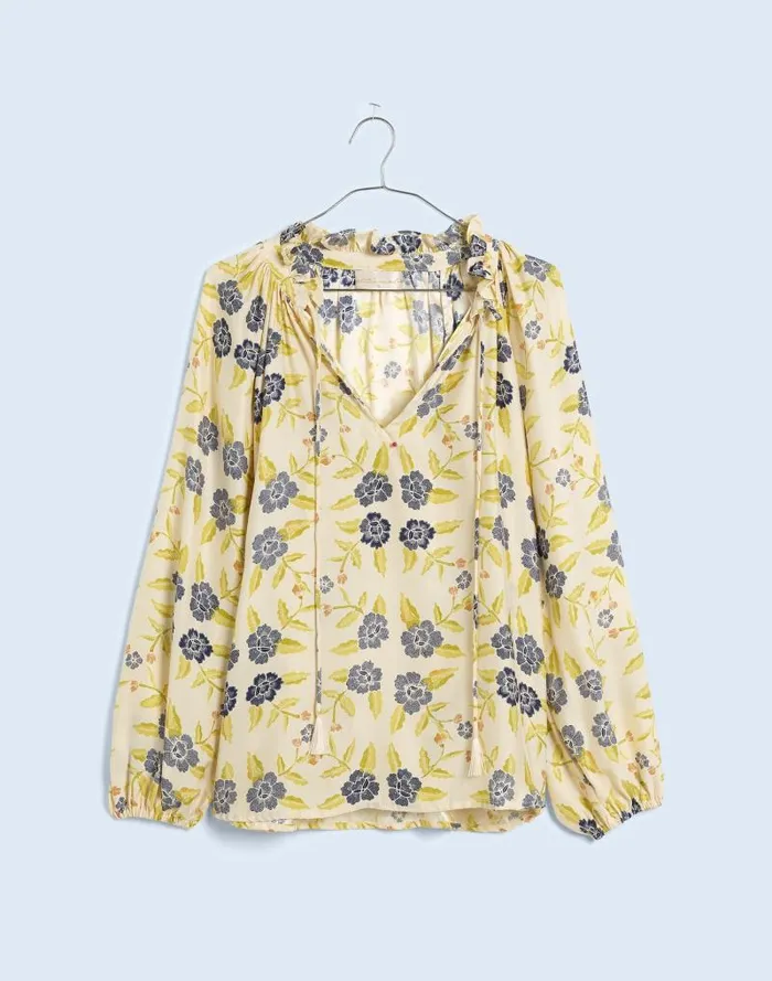 Women Natalie Martin Penny Blouse Prairie Indigo Madewell Tops and Shirts