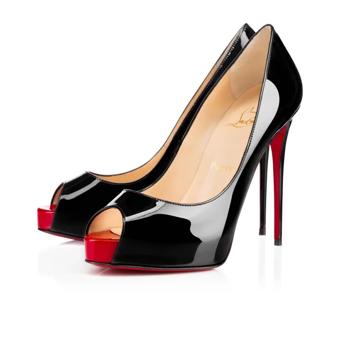 Women New Very Priv 120 Mm Open Toe Pumps 8211 Patent Calf 8211 Black Black Christian Louboutin Platforms Women New Very Priv 120 Mm Open Toe Pumps 8211 Patent Calf 8211 Black Black Christian Louboutin Platforms