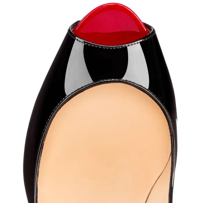 Women New Very Priv 120 Mm Open Toe Pumps 8211 Patent Calf 8211 Black Black Christian Louboutin Platforms