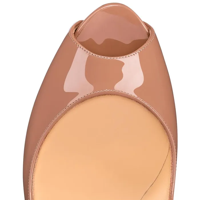 Women New Very Priv 120 Mm Platform Pumps 8211 Patent Calf Leather 8211 Nude Nude Christian Louboutin Platforms