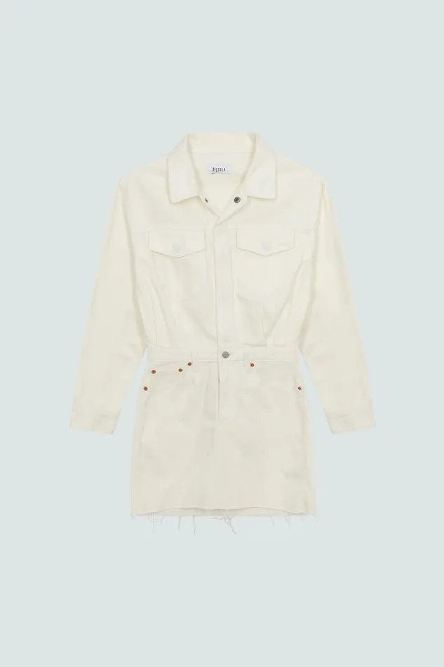 Women Nina Mini Dress 8211 Eggshell Pistola Denim Denim