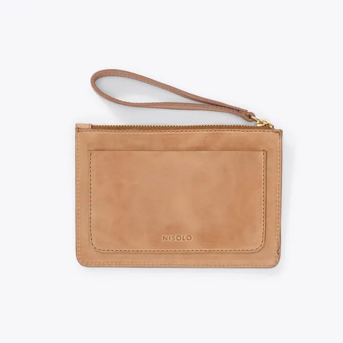 Women Nisolo Bags and Wallets GoTo Wristlet Clutch Almond