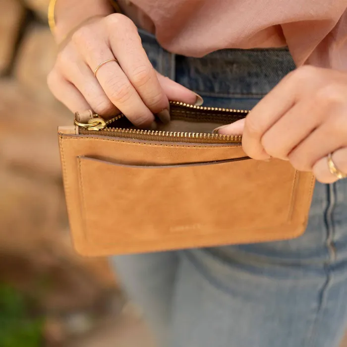 Women Nisolo Bags and Wallets GoTo Wristlet Clutch Almond