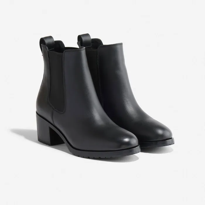 Women Nisolo Boots Ana GoTo Heeled Chelsea Boot BlackBlack