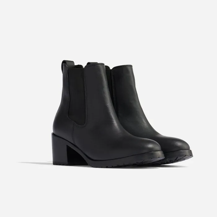 Women Nisolo Boots Ana GoTo Heeled Chelsea Boot BlackBlack