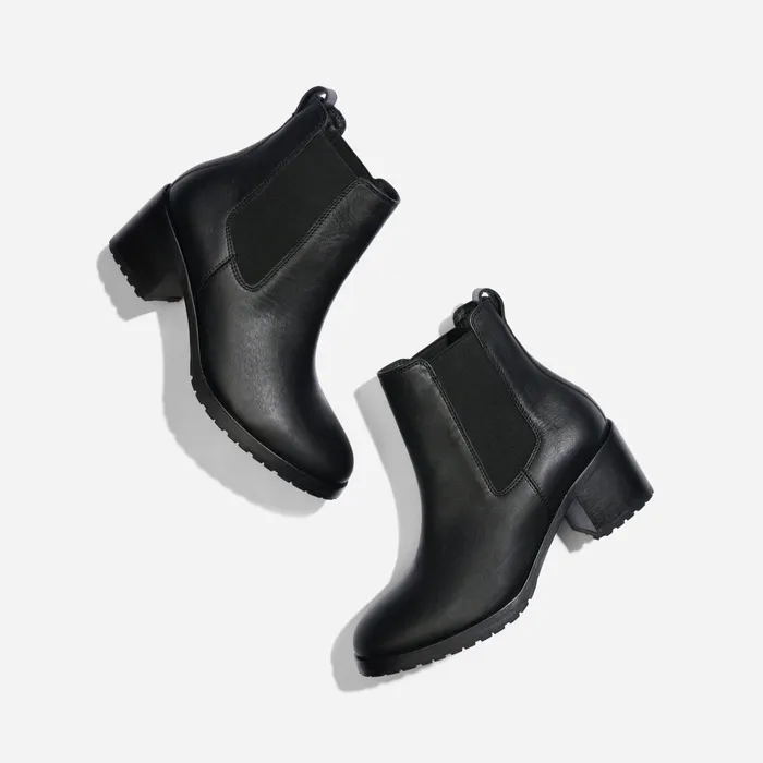 Women Nisolo Boots Ana GoTo Heeled Chelsea Boot BlackBlack