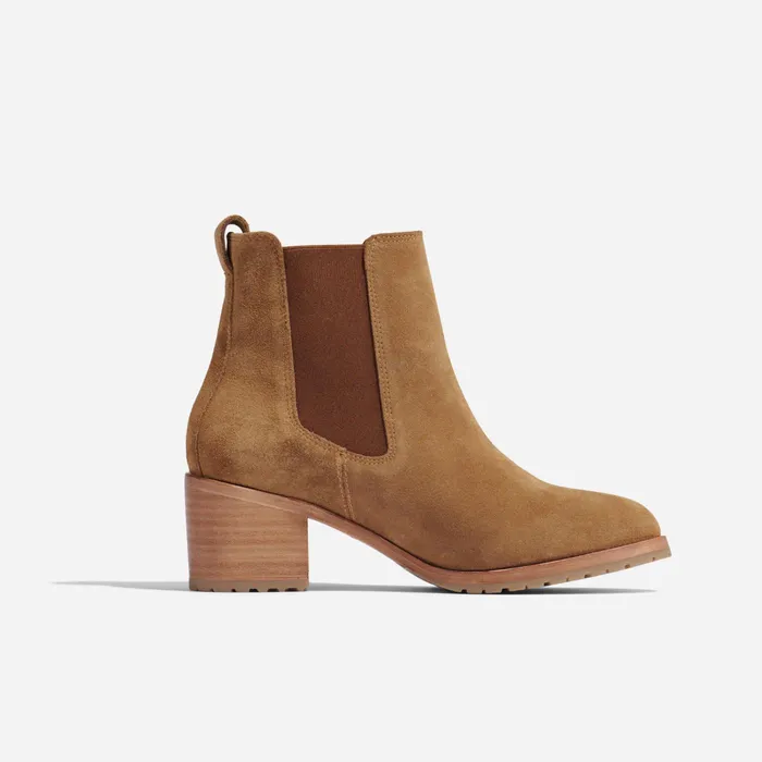 Women Nisolo Boots Ana GoTo Heeled Chelsea Boot Taupe Suede