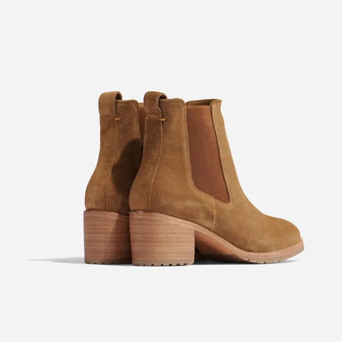 Women Nisolo Boots Ana GoTo Heeled Chelsea Boot Taupe Suede