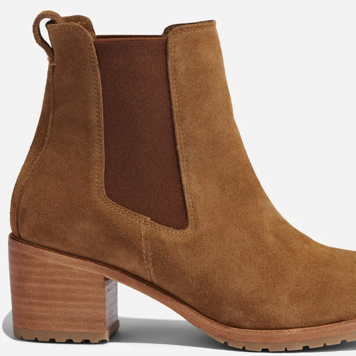 Women Nisolo Boots Ana GoTo Heeled Chelsea Boot Taupe Suede