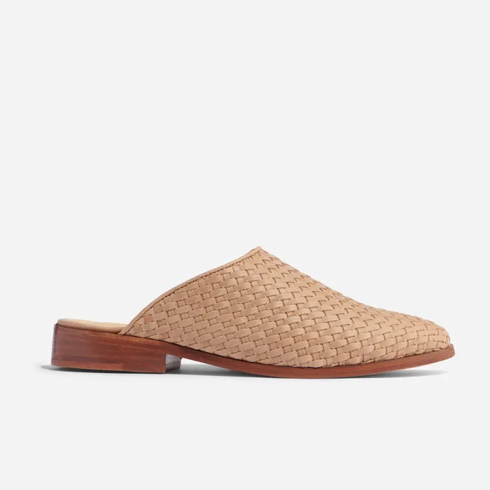 Women Nisolo Flats and Slip Ons Ama Woven Mule Woven Almond