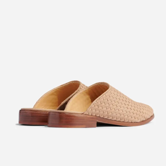Women Nisolo Flats and Slip Ons Ama Woven Mule Woven Almond