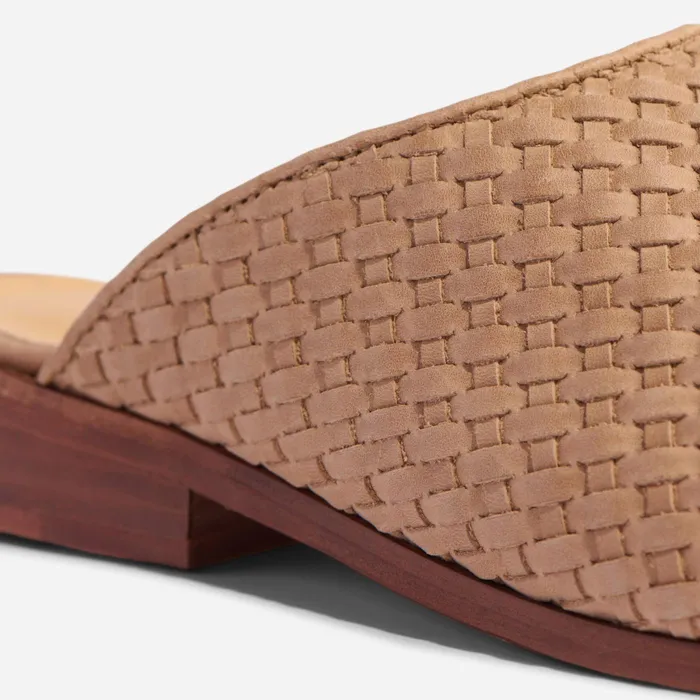 Women Nisolo Flats and Slip Ons Ama Woven Mule Woven Almond