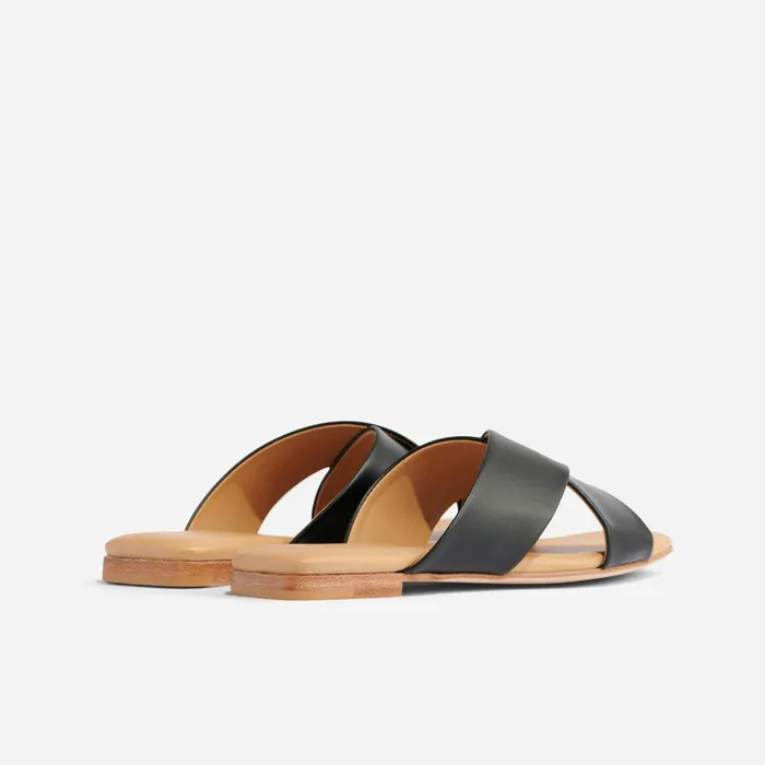 Women Nisolo Flats and Slip Ons Catalina Slide Sandal Black