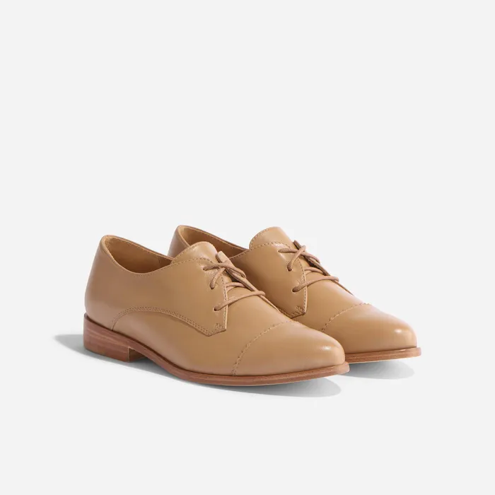 Women Nisolo Flats and Slip Ons Emilia Cap Toe Oxford Almond