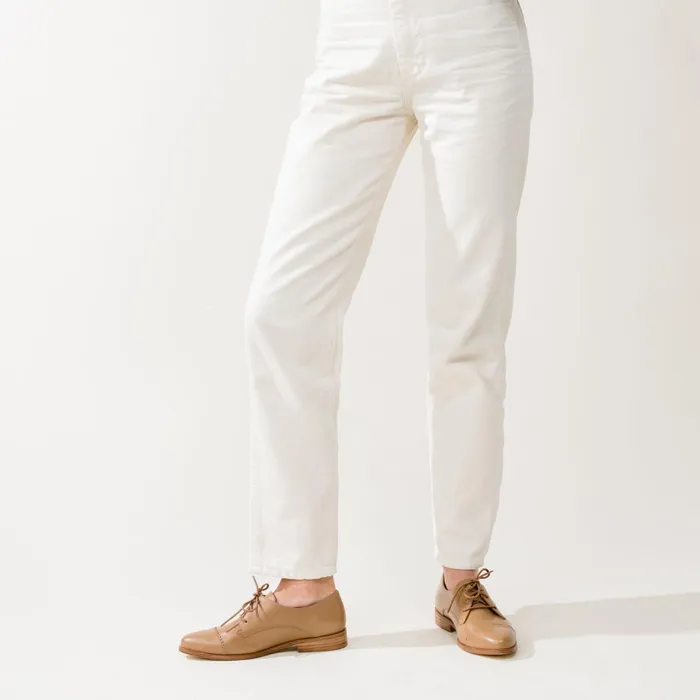 Women Nisolo Flats and Slip Ons Emilia Cap Toe Oxford Almond
