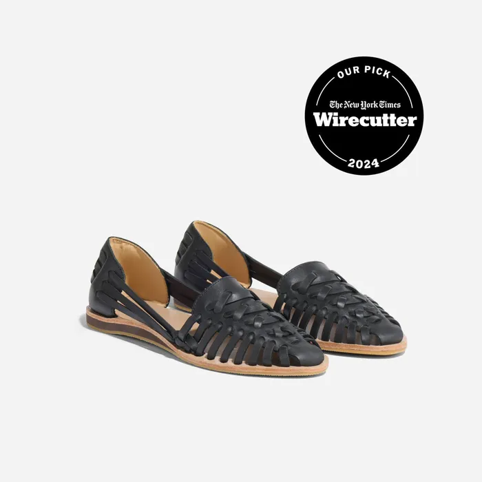 Women Nisolo Flats and Slip Ons Huarache Sandal Black