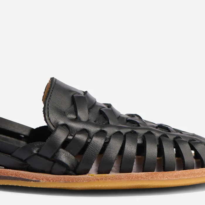 Women Nisolo Flats and Slip Ons Huarache Sandal Black
