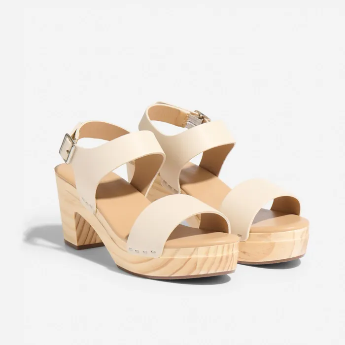 Women Nisolo Heels AllDay Open Toe Clog Bone