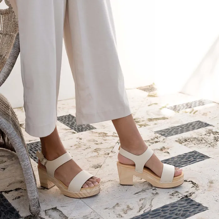 Women Nisolo Heels AllDay Open Toe Clog Bone