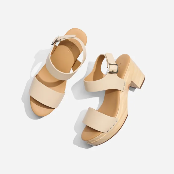 Women Nisolo Heels AllDay Open Toe Clog Bone