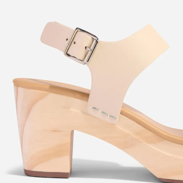 Women Nisolo Heels AllDay Open Toe Clog Bone