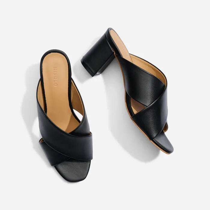 Women Nisolo Heels Carina Cross Strap Mule Black