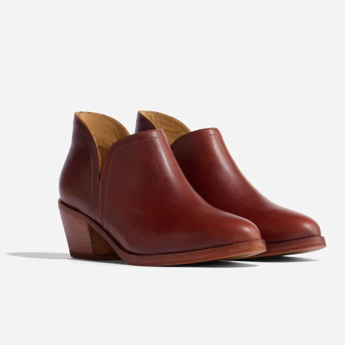 Women Nisolo Heels Mia Everyday Ankle Bootie Auburn